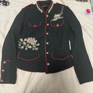 Embroidered military style jacket